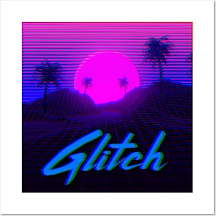 Synthwave Glitch Posters and Art